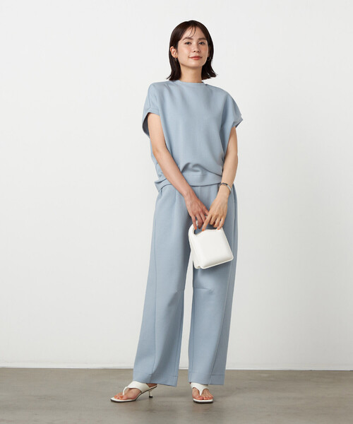 COMME CA ISM(コムサイズム)の「ジップ付きコクーントップス / セットアップ対応(Tシャツ/カットソー・レディース・サックスブルー/ネイビー/グレー・FREE)」の13枚目の写真