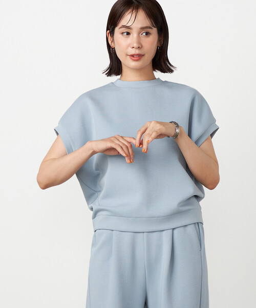COMME CA ISM(コムサイズム)の「ジップ付きコクーントップス / セットアップ対応(Tシャツ/カットソー・レディース・サックスブルー/ネイビー/グレー・FREE)」の15枚目の写真