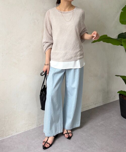Jena espace merveilleux(ジェナ エスパスメルヴェイユ)の「裾ツイルタンクトップ(Tシャツ/カットソー・レディース・ベージュ/オフホワイト・FREE)」の6枚目の写真