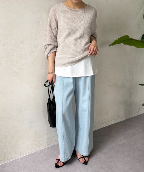 Jena espace merveilleux(ジェナ エスパスメルヴェイユ)の「裾ツイルタンクトップ(Tシャツ/カットソー・レディース・ベージュ/オフホワイト・FREE)」の7枚目の写真
