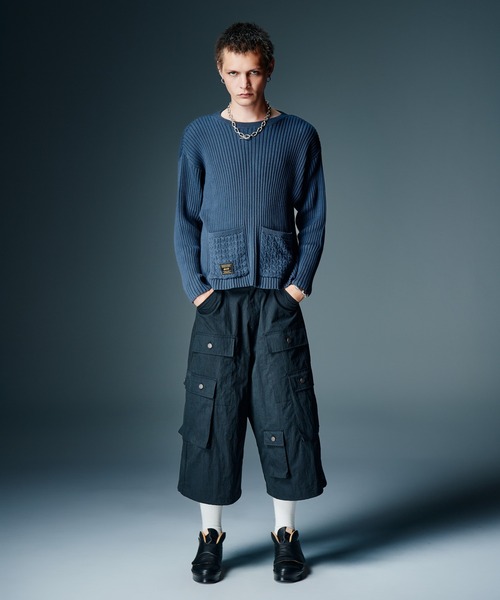 glamb(グラム)の「Additional Pocket Rib Knit / アディショナルポケットリブニット(ニット/セーター・メンズ・ネイビー/ブラック・M/L)」の9枚目の写真