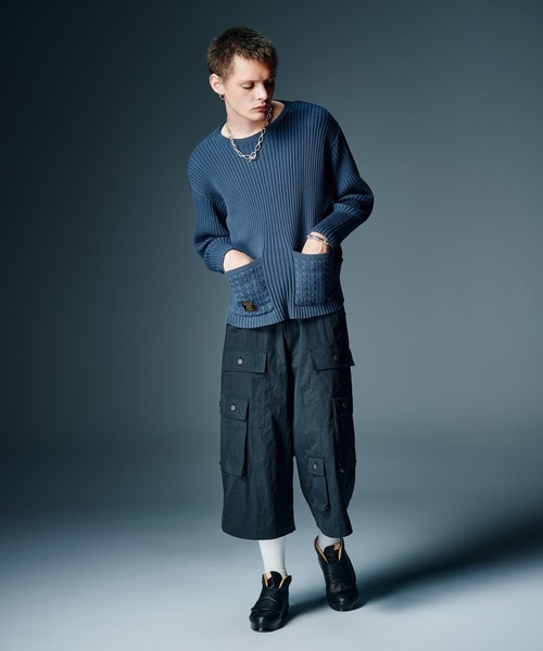 glamb(グラム)の「Additional Pocket Rib Knit / アディショナルポケットリブニット(ニット/セーター・メンズ・ネイビー/ブラック・M/L)」の10枚目の写真