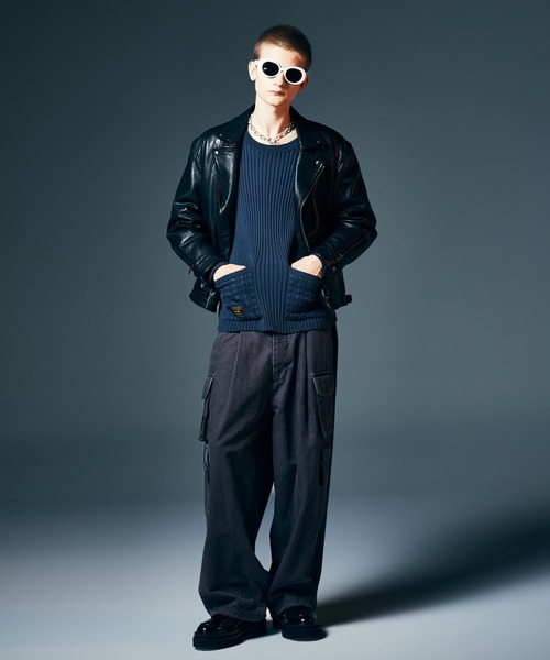glamb(グラム)の「Additional Pocket Rib Knit / アディショナルポケットリブニット(ニット/セーター・メンズ・ネイビー/ブラック・M/L)」の16枚目の写真