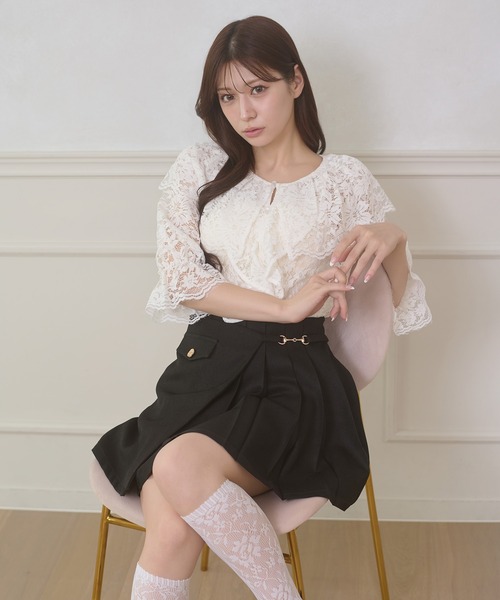Ambre Neige（アンブルネージュ）の「ruffle frill lace blouse / ラッフルフリルレースブラウス（シャツ/ブラウス・レディース・オフホワイト/アイボリー・FREE）」の3枚目の写真