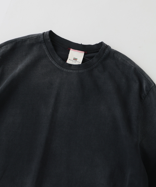 JOURNAL STANDARD relume（ジャーナルスタンダード　レリューム）の「MOOJI MOOJI / ム―ジ ム―ジ オーバー サイズ クロップ エイジド Tシャツ（Tシャツ/カットソー・メンズ・ダークグリーン/Red/ブラック/ダークパープル/Yellow/ブルー系その他・MEDIUM/LARGE）」の8枚目の写真