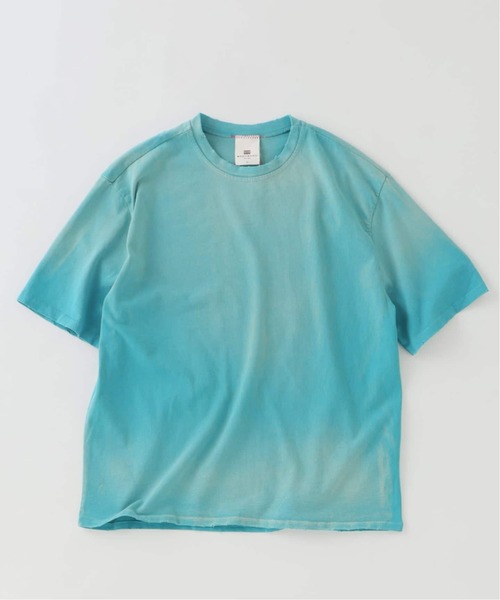 JOURNAL STANDARD relume（ジャーナルスタンダード　レリューム）の「MOOJI MOOJI / ム―ジ ム―ジ オーバー サイズ クロップ エイジド Tシャツ（Tシャツ/カットソー・メンズ・ダークグリーン/Red/ブラック/ダークパープル/Yellow/ブルー系その他・MEDIUM/LARGE）」の3枚目の写真