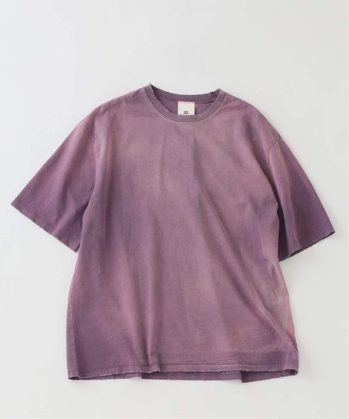 JOURNAL STANDARD relume（ジャーナルスタンダード　レリューム）の「MOOJI MOOJI / ム―ジ ム―ジ オーバー サイズ クロップ エイジド Tシャツ（Tシャツ/カットソー・メンズ・ダークグリーン/Red/ブラック/ダークパープル/Yellow/ブルー系その他・MEDIUM/LARGE）」の4枚目の写真