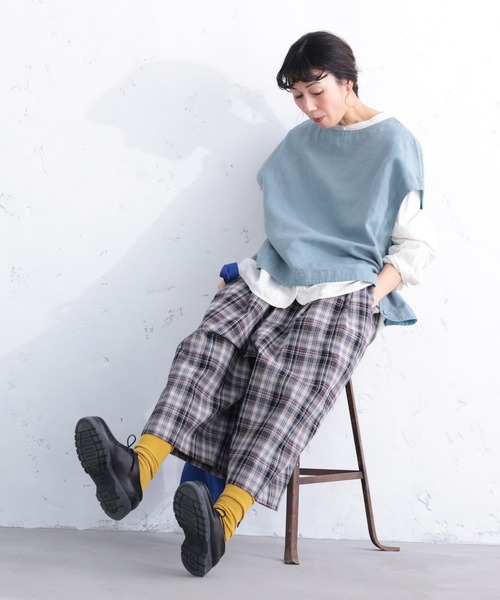 soulberry(ソウルベリー)の「チェックなパンツippo(その他パンツ・レディース・グレー系その他・5L/4L/3L/LL/L/M)」の4枚目の写真