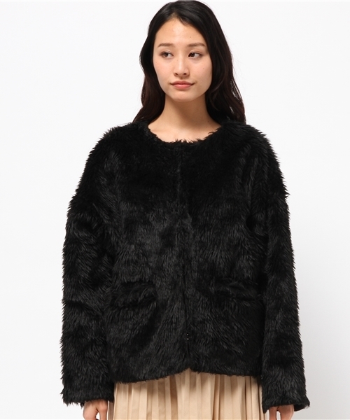 OUTLET(アウトレット)の「【IKUMI】FAKEFURJACKET(その他アウター・レディース・ブラック/ホワイト・FREE)」の3枚目の写真