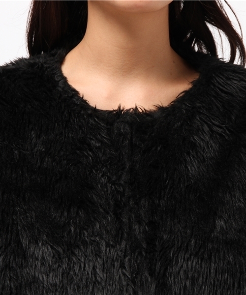 OUTLET(アウトレット)の「【IKUMI】FAKEFURJACKET(その他アウター・レディース・ブラック/ホワイト・FREE)」の7枚目の写真