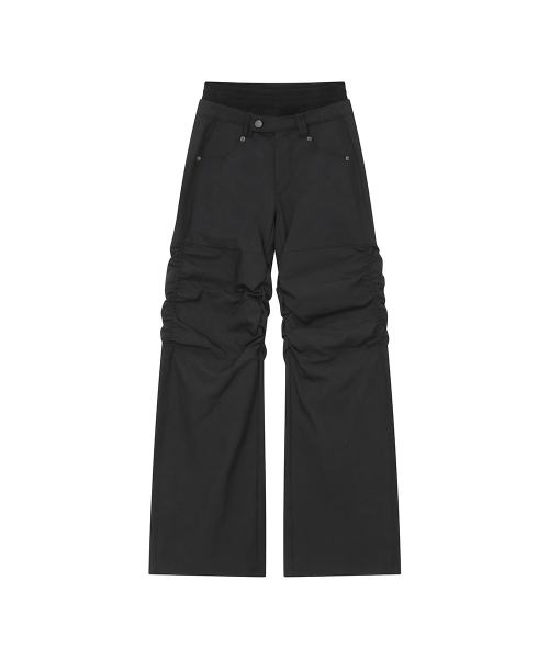 Miseki SEOUL（ミセキソウル）の「Ribbed layered shirring pants BLACK（その他パンツ・レディース・その他・1/2）」の2枚目の写真