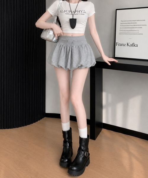 CERCA(チェルカ)の「【Bls】 【ZL】【Bling Leads】バルーンシルエット ジャージスカパン(スカート・レディース・グレー/ホワイト/ブラック・FREE)」の6枚目の写真