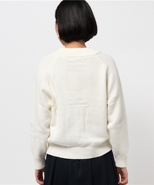 ikka（イッカ）の「5Gパッチワークニットプルオーバー（ニット/セーター・レディース・イエロー/オフホワイト/グレー・LARGE/MEDIUM）」の6枚目の写真