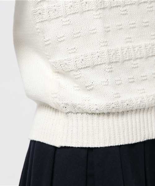 ikka（イッカ）の「5Gパッチワークニットプルオーバー（ニット/セーター・レディース・イエロー/オフホワイト/グレー・LARGE/MEDIUM）」の10枚目の写真