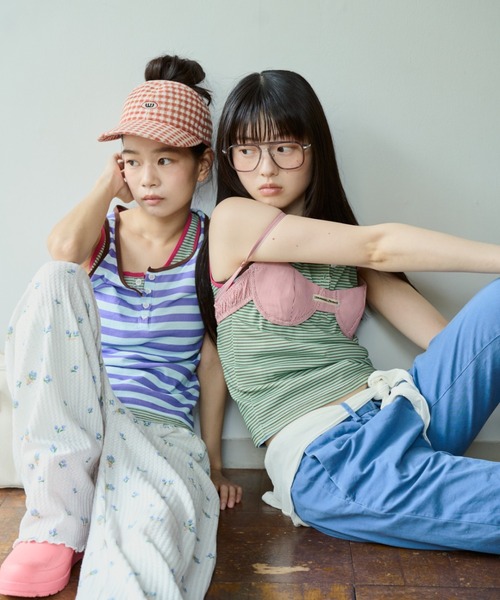 common gull products.(コモンガルプロダクツ)の「しるしのついたひとえふたえパックタンク(タンクトップ・レディース・ネイビー/ブラウン系/ミント/サックスブルー系/レッド系1/レッド系・フリー)」の9枚目の写真