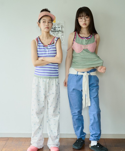 common gull products.(コモンガルプロダクツ)の「しるしのついたひとえふたえパックタンク(タンクトップ・レディース・ネイビー/ブラウン系/ミント/サックスブルー系/レッド系1/レッド系・フリー)」の14枚目の写真