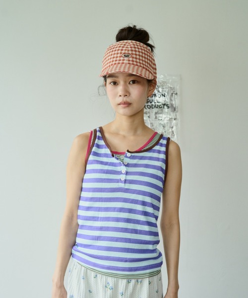 common gull products.(コモンガルプロダクツ)の「しるしのついたひとえふたえパックタンク(タンクトップ・レディース・ネイビー/ブラウン系/ミント/サックスブルー系/レッド系1/レッド系・フリー)」の17枚目の写真