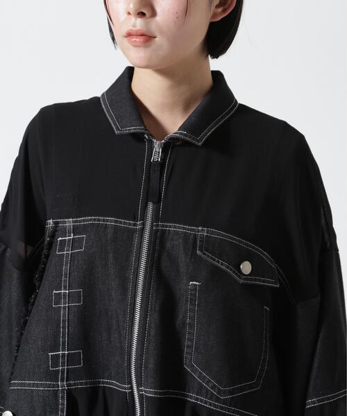 AULA AILA(アウラアイラ)の「AULA AILA/アウラアイラ/DENIM COMBINATION BLOUSON(その他アウター・レディース・ブルー/ブラック・0)」の9枚目の写真