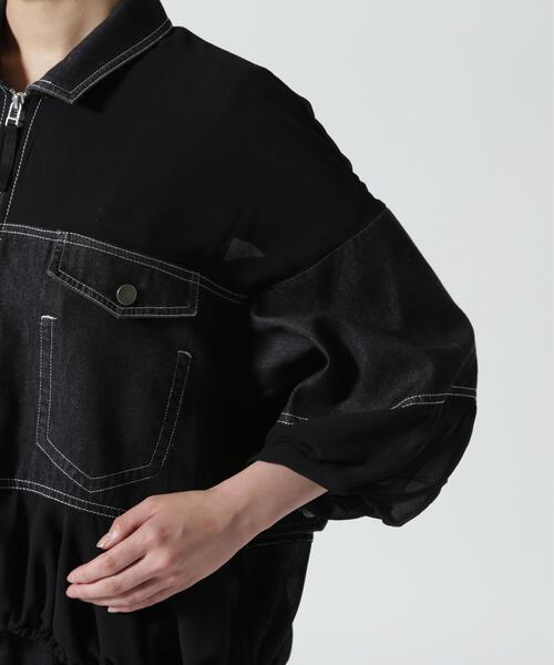 AULA AILA(アウラアイラ)の「AULA AILA/アウラアイラ/DENIM COMBINATION BLOUSON(その他アウター・レディース・ブルー/ブラック・0)」の10枚目の写真