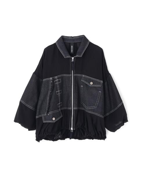 AULA AILA(アウラアイラ)の「AULA AILA/アウラアイラ/DENIM COMBINATION BLOUSON(その他アウター・レディース・ブルー/ブラック・0)」の12枚目の写真