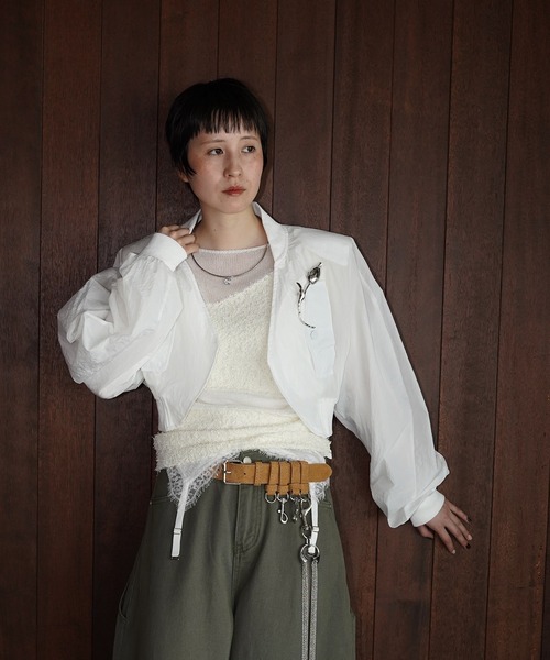 chuclla(チュクラ)の「ボリュームスリーブショートブルゾン chw26a032(ブルゾン・レディース・ホワイト/ブラック・FREE)」の9枚目の写真