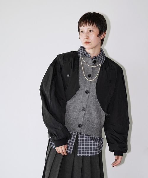 chuclla(チュクラ)の「ボリュームスリーブショートブルゾン chw26a032(ブルゾン・レディース・ホワイト/ブラック・FREE)」の15枚目の写真