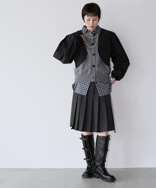 chuclla(チュクラ)の「ボリュームスリーブショートブルゾン chw26a032(ブルゾン・レディース・ホワイト/ブラック・FREE)」の17枚目の写真