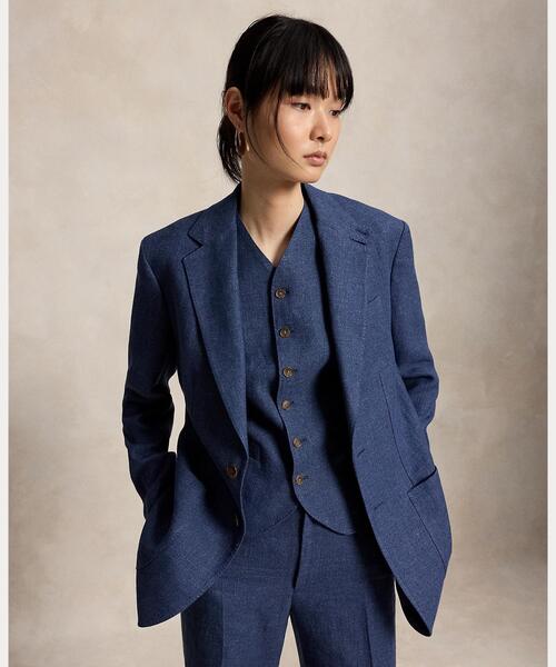 POLO RALPH LAUREN(ポロ ラルフ ローレン)の「シングルブレステッド リネンコットン ブレザー(テーラードジャケット・レディース・ブルー・0/2/4/6)」の6枚目の写真