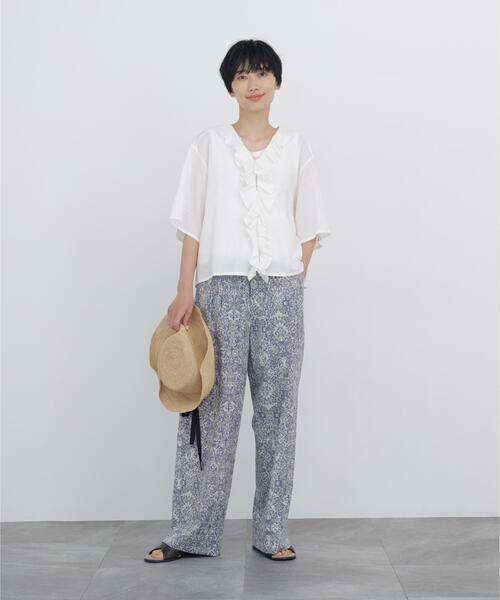 human woman(ヒューマンウーマン)の「◆【ウォッシャブル】プリントイージーパンツ(その他パンツ・レディース・ブルー系その他3/ベージュ系その他3・MEDIUM)」の11枚目の写真