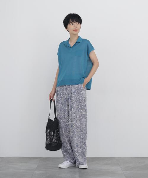 human woman(ヒューマンウーマン)の「◆【ウォッシャブル】プリントイージーパンツ(その他パンツ・レディース・ブルー系その他3/ベージュ系その他3・MEDIUM)」の13枚目の写真
