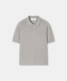 Cotton linen collar knit top / GRAY