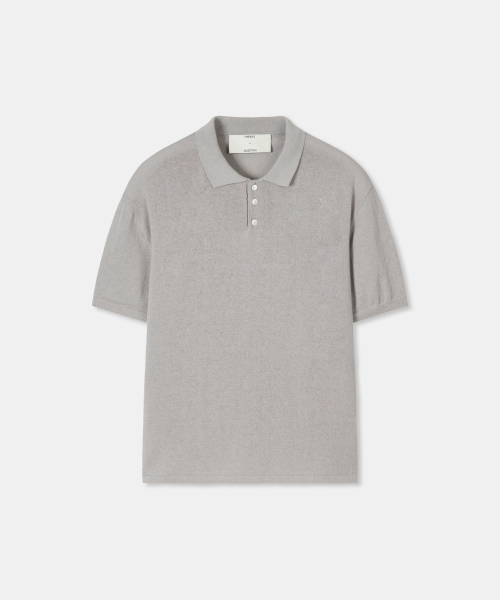 Cotton linen collar knit top / серый