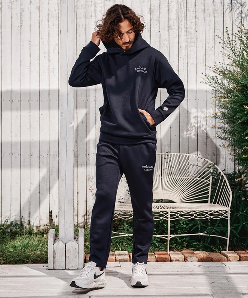 1minute 1second(ワンミニットワンセカンド)の「mp15188-cursive embroidery cardboard easy pants イージーパンツ(1M26A200)(スウェットパンツ・メンズ・ネイビー/ブラック/トップグレー・S/M/L/XL)」の18枚目の写真