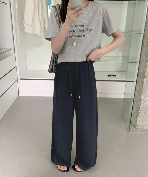 DAY CLOSET(デイ クローゼット)の「【大きいサイズ有/ゴム紐調節可】淡色ゆったりシルエット。リネンイージーワイドパンツ レディース(スウェットパンツ・レディース・ライトブルー/アイボリー/ピンク/ダークネイビー・L/M/XL)」の16枚目の写真