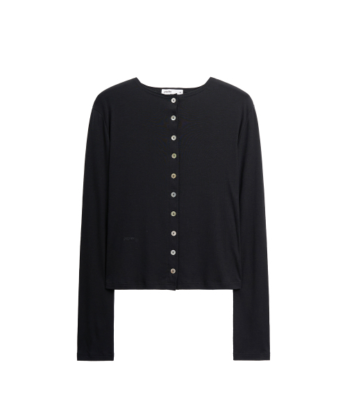 PEPLEE(ペプリー)の「Tencel Button Round Neck Cardigan (Black)(カーディガン/ボレロ・レディース・その他・OS)」の2枚目の写真