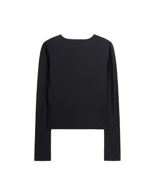 PEPLEE(ペプリー)の「Tencel Button Round Neck Cardigan (Black)(カーディガン/ボレロ・レディース・その他・OS)」の3枚目の写真