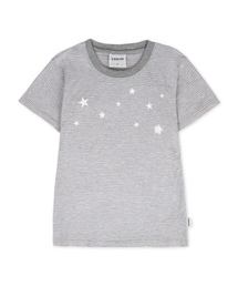 スターver2 ストライプグラフィック半袖Tシャツ ACR702 (ブルー)
