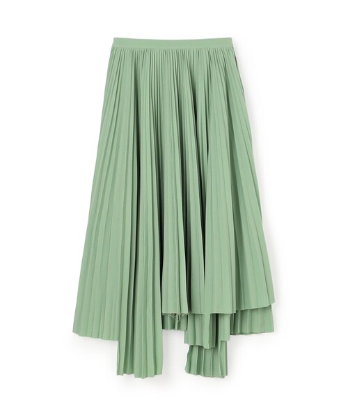 Plan C(プランシー)の「PLAN C PLEATED LONG SKIRT アシンメトリー プリーツスカート(スカート・レディース・グリーン・36)」の1枚目の写真