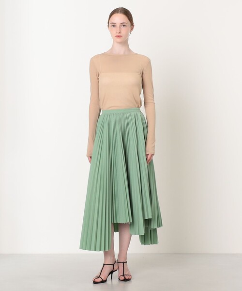 Plan C(プランシー)の「PLAN C PLEATED LONG SKIRT アシンメトリー プリーツスカート(スカート・レディース・グリーン・36)」の2枚目の写真