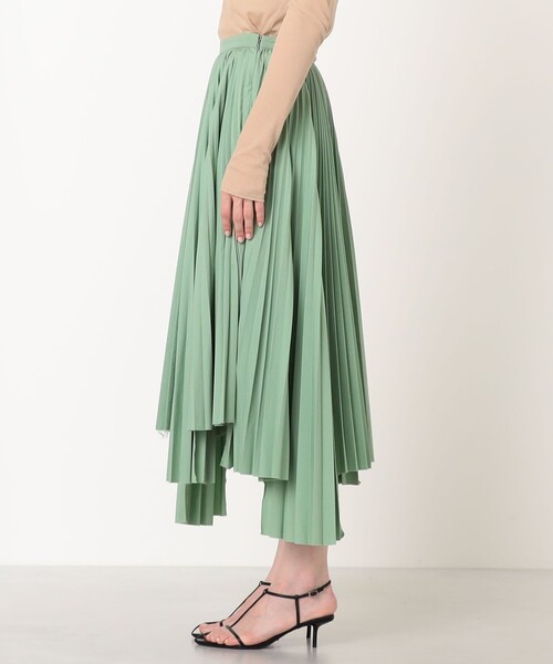 Plan C(プランシー)の「PLAN C PLEATED LONG SKIRT アシンメトリー プリーツスカート(スカート・レディース・グリーン・36)」の4枚目の写真