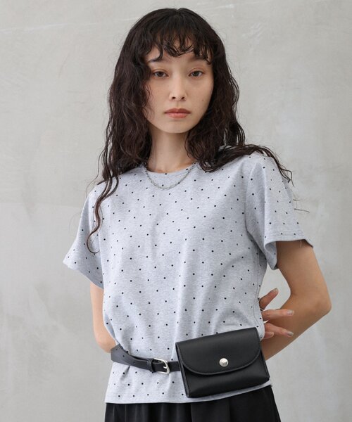 COLONY 2139(コロニートゥーワンスリーナイン)の「ドット柄Tシャツ(Tシャツ/カットソー・レディース・ホワイト/グレー/イエロー・FREE)」の3枚目の写真