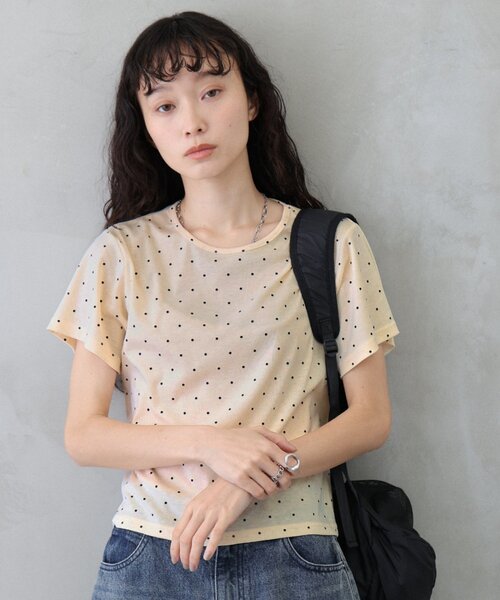 COLONY 2139(コロニートゥーワンスリーナイン)の「ドット柄Tシャツ(Tシャツ/カットソー・レディース・ホワイト/グレー/イエロー・FREE)」の8枚目の写真