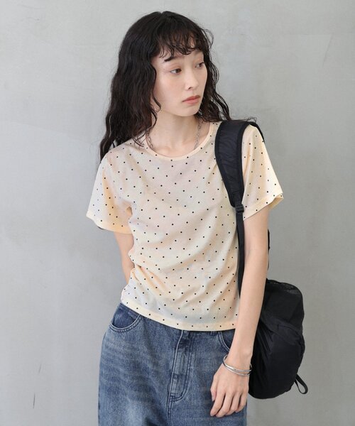 COLONY 2139(コロニートゥーワンスリーナイン)の「ドット柄Tシャツ(Tシャツ/カットソー・レディース・ホワイト/グレー/イエロー・FREE)」の6枚目の写真
