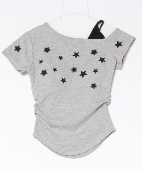 Ritzy(リッツィー)の「キャミ×ワンショルダー星柄Tシャツ(Tシャツ/カットソー・レディース・ホワイト/イエロー/ブラック/グレー・FREE)」の20枚目の写真