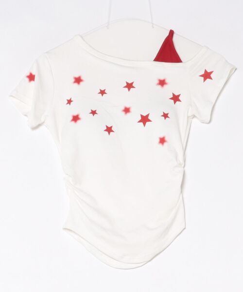 Ritzy(リッツィー)の「キャミ×ワンショルダー星柄Tシャツ(Tシャツ/カットソー・レディース・ホワイト/イエロー/ブラック/グレー・FREE)」の18枚目の写真