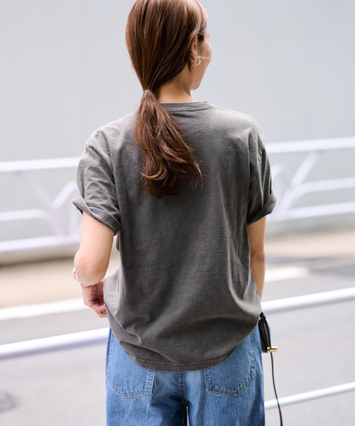 FRAMeWORK（フレームワーク）の「≪新色 / 追加≫STUDIO ANIMALS 別注Animals Letter Tシャツ（Tシャツ/カットソー・レディース・ネイビー/ブラウン/スミクロ・FREE）」の5枚目の写真