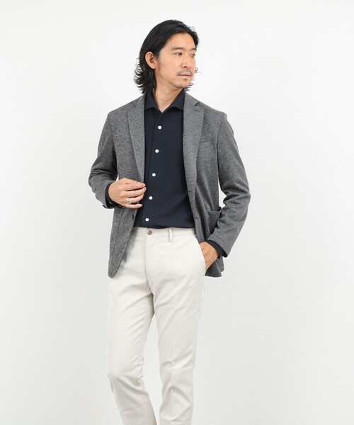 NOLLEY’S（ノーリーズ）の「《ビジカジ対応》ケーブルニットシャツ イタリアンカラー 26AW（シャツ/ブラウス・メンズ・ネイビー/ベージュ/ブラック/ホワイト・XL/L/M/S）」の14枚目の写真