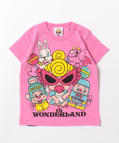 HYSTERIC MINI(ヒステリックミニ)の「HYS MINI WONDERLAND ALLSTARS 半袖Tシャツ(Tシャツ/カットソー・キッズ・ホワイト/ピンク・90)」の2枚目の写真