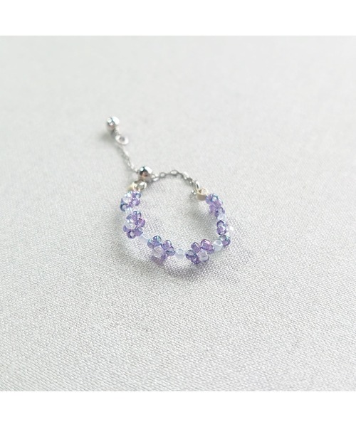 tone(トーン)の「【SunnyBOX】レトロカラーフラワーのチェーンリング(MA)(リング・レディース・ライトブルー/パープル/ブルー/オレンジ・FREE)」の3枚目の写真