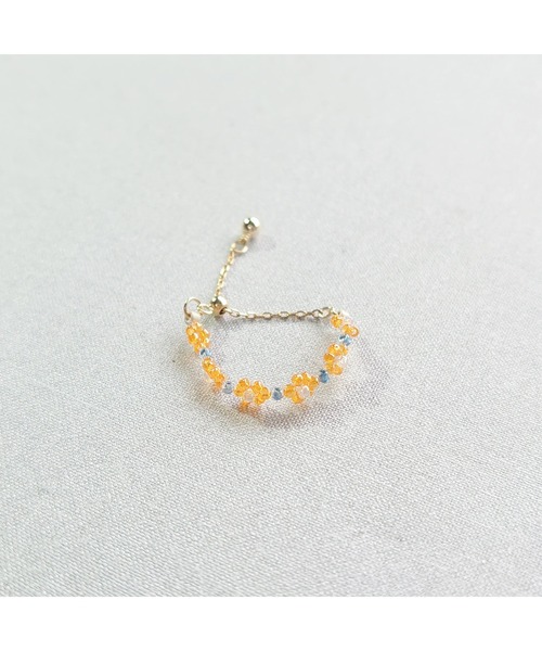 tone(トーン)の「【SunnyBOX】レトロカラーフラワーのチェーンリング(MA)(リング・レディース・ライトブルー/パープル/ブルー/オレンジ・FREE)」の5枚目の写真